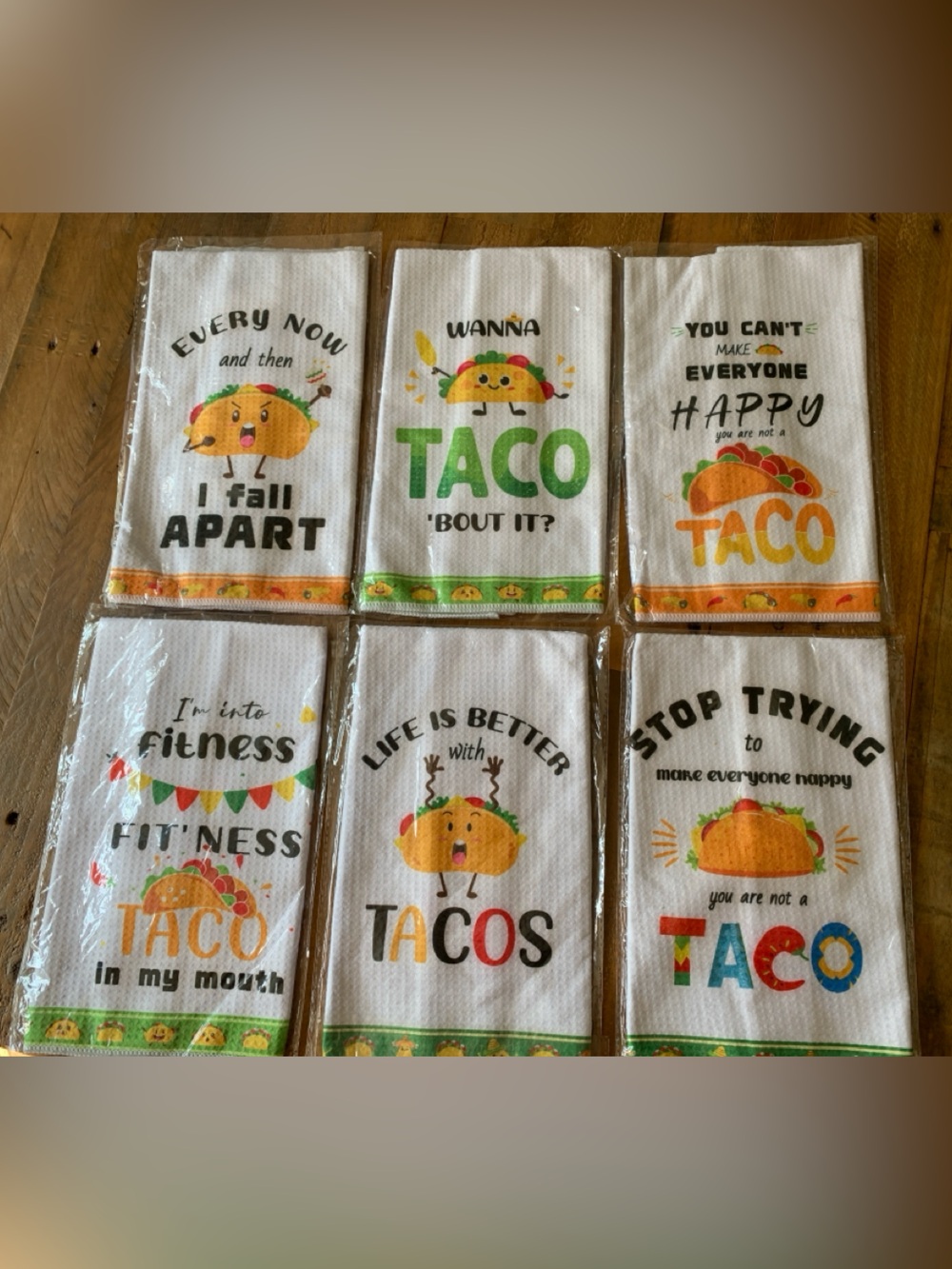 Cute Taco-Print Kitchen Towel Set
